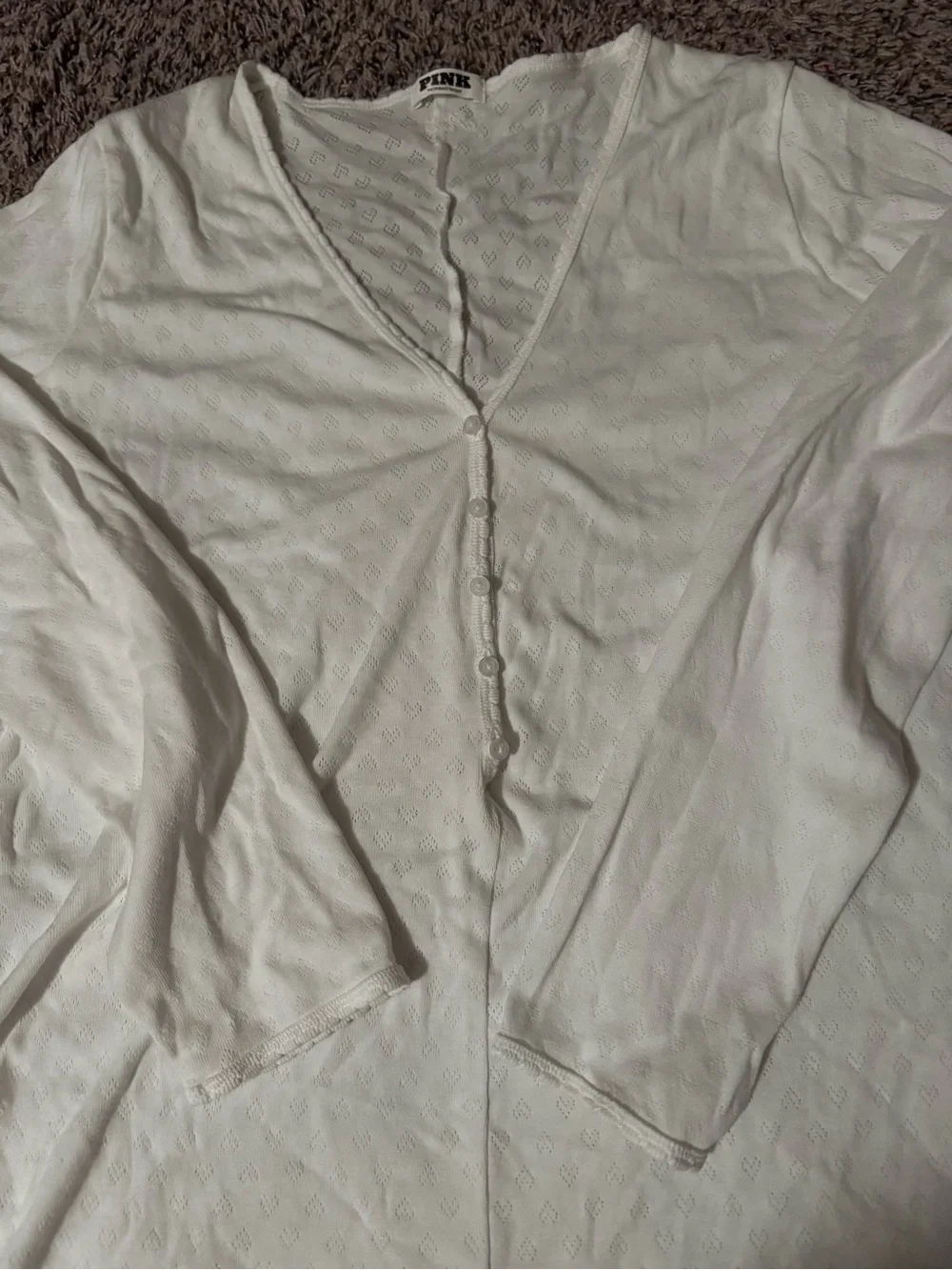 Victoria's Secret White Long-Sleeve Romper Pajama